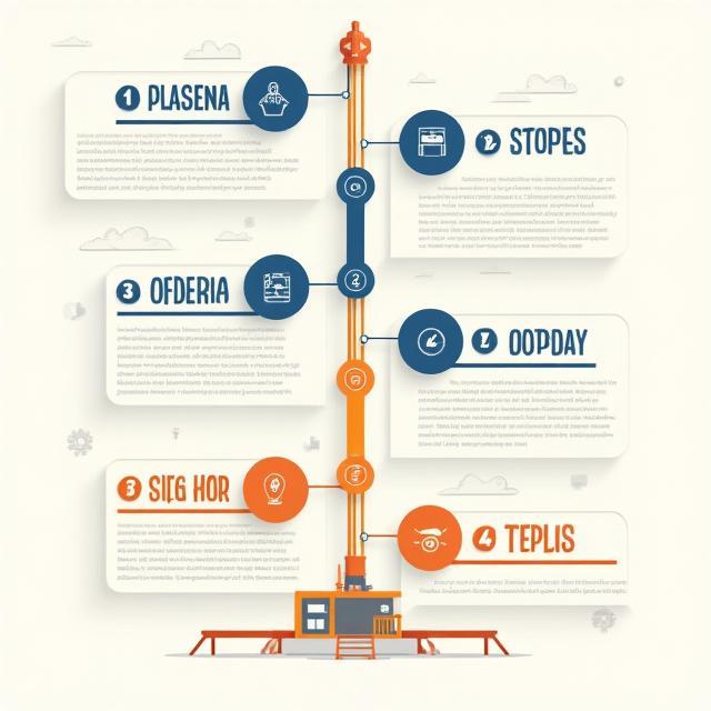 Illustration of the six-step construction process
